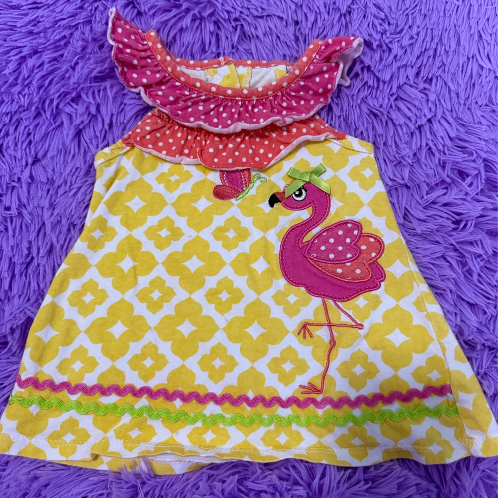 Nannette Pink Flamingo Ruffled A-Line Dress - Preloved